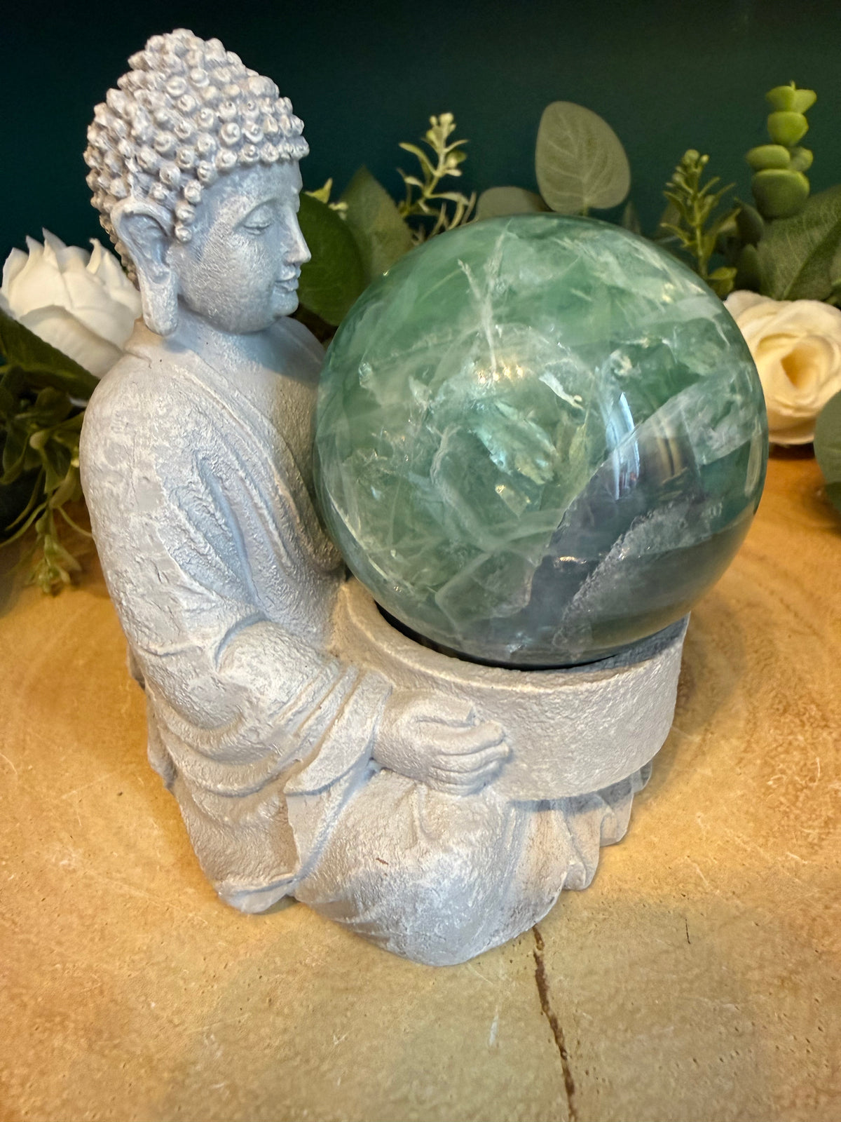 Green Fluorite Sphere — 412g