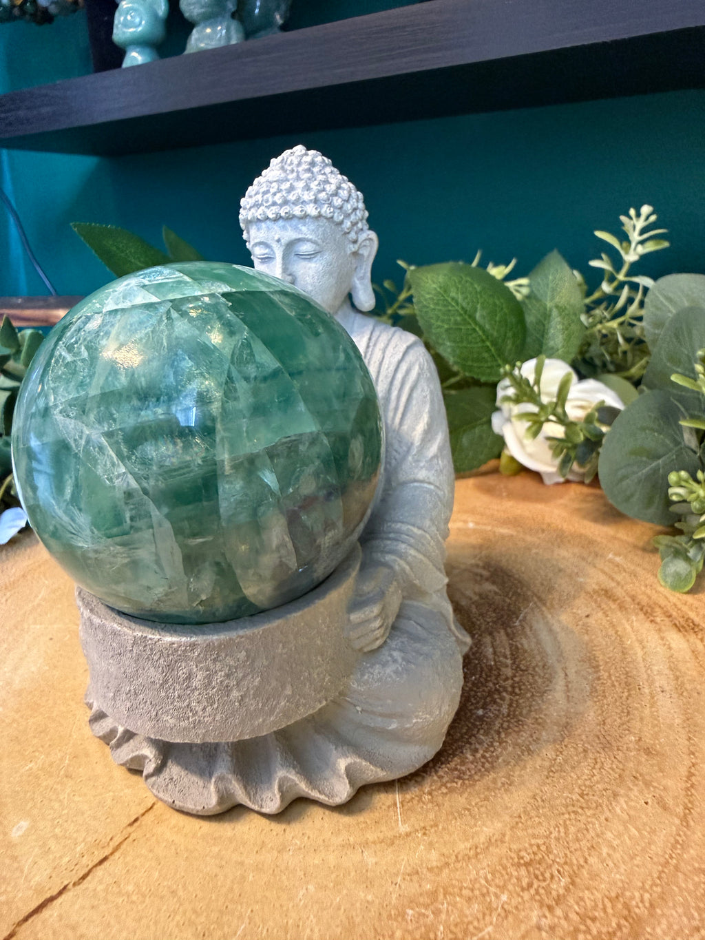 Green Fluorite Sphere — 412g