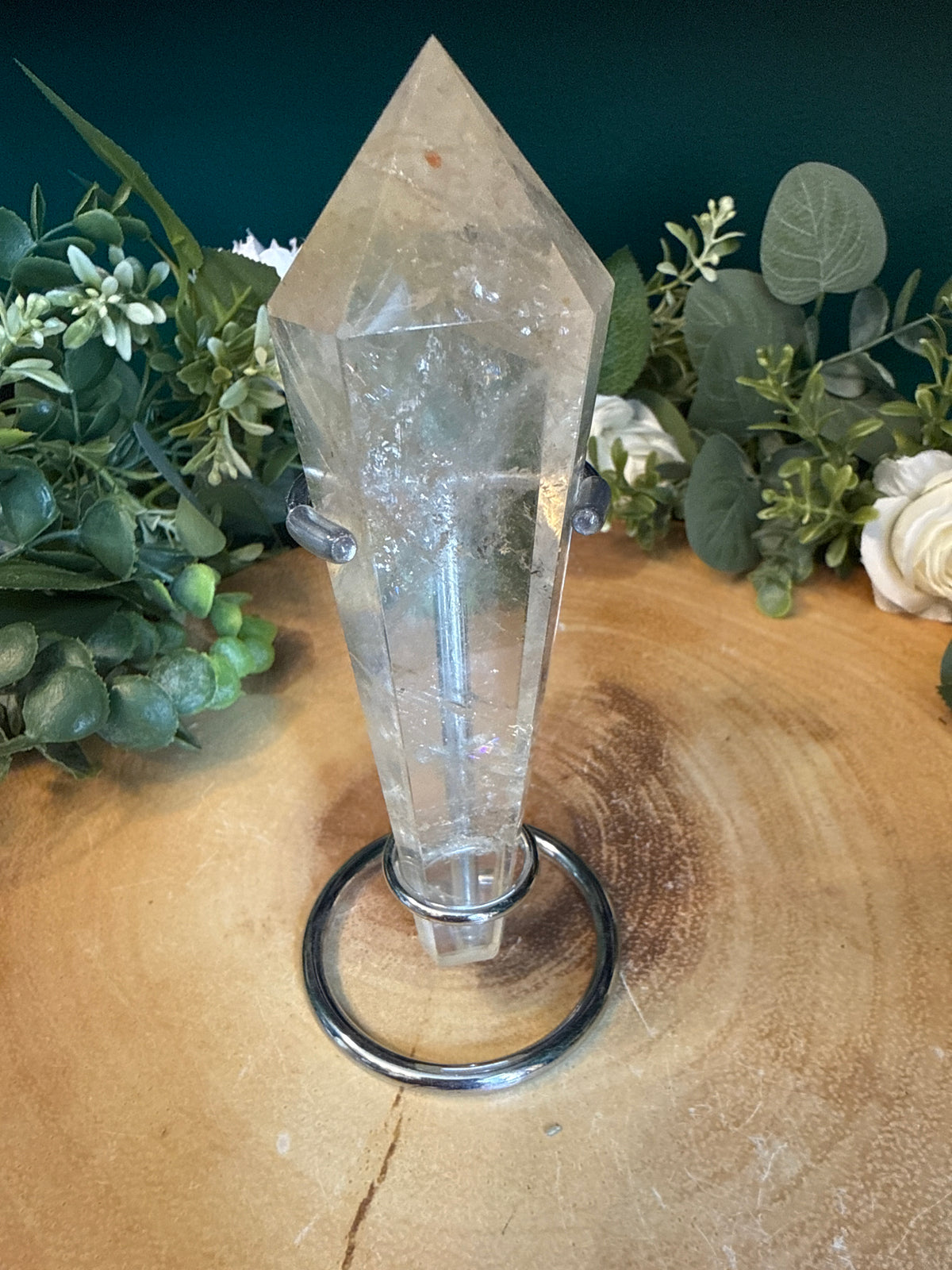 Natural Citrine Point on Metal Stand – 172g