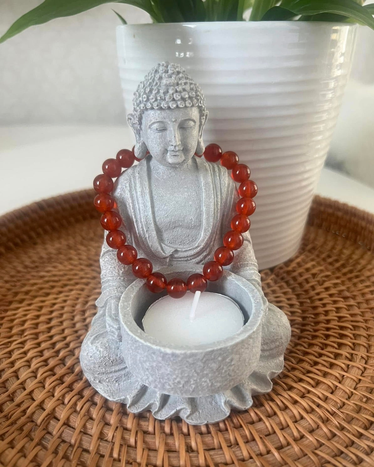 Carnelian Beaded Bracelet 8mm