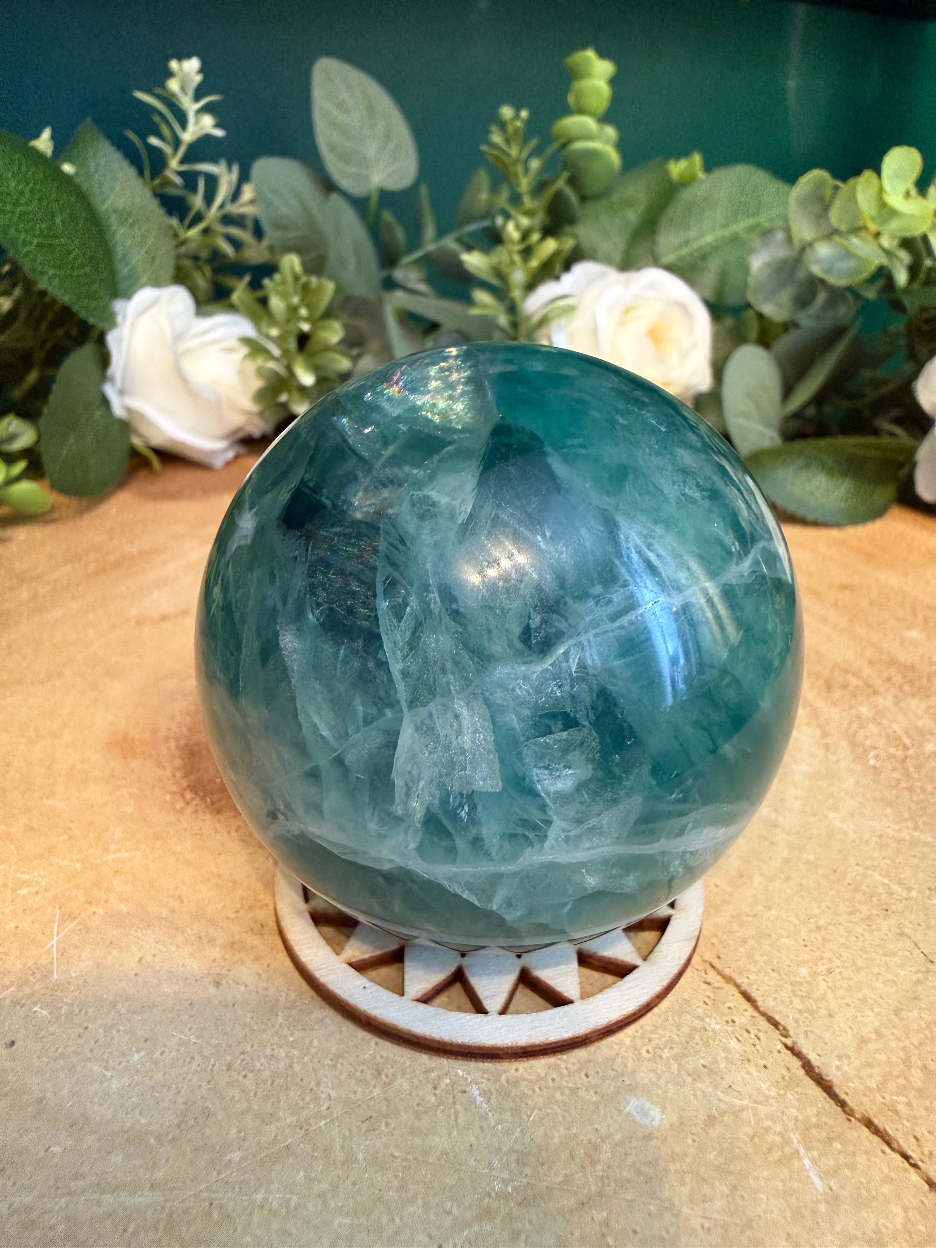 Green Fluorite Sphere