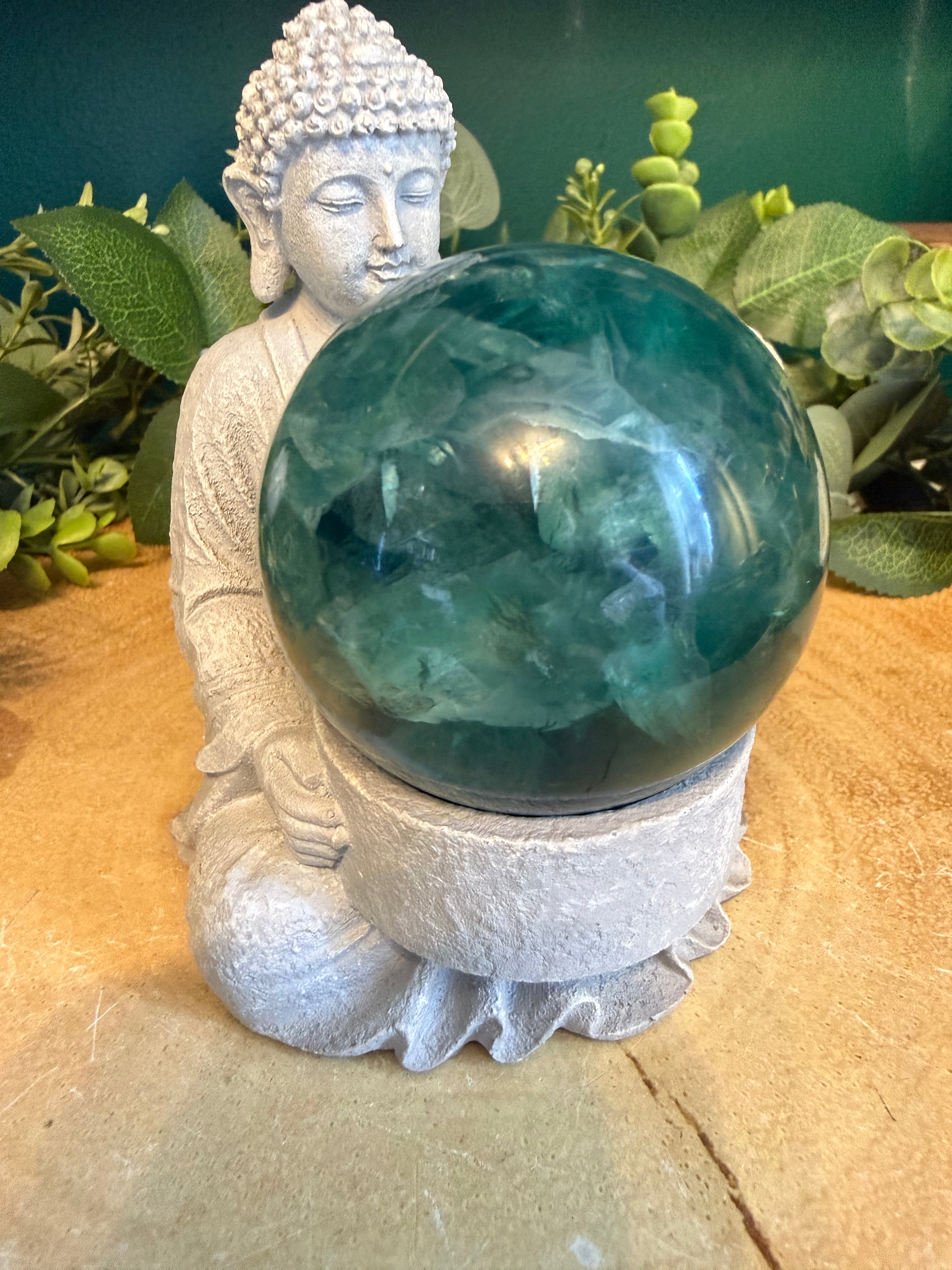 Green Fluorite Sphere