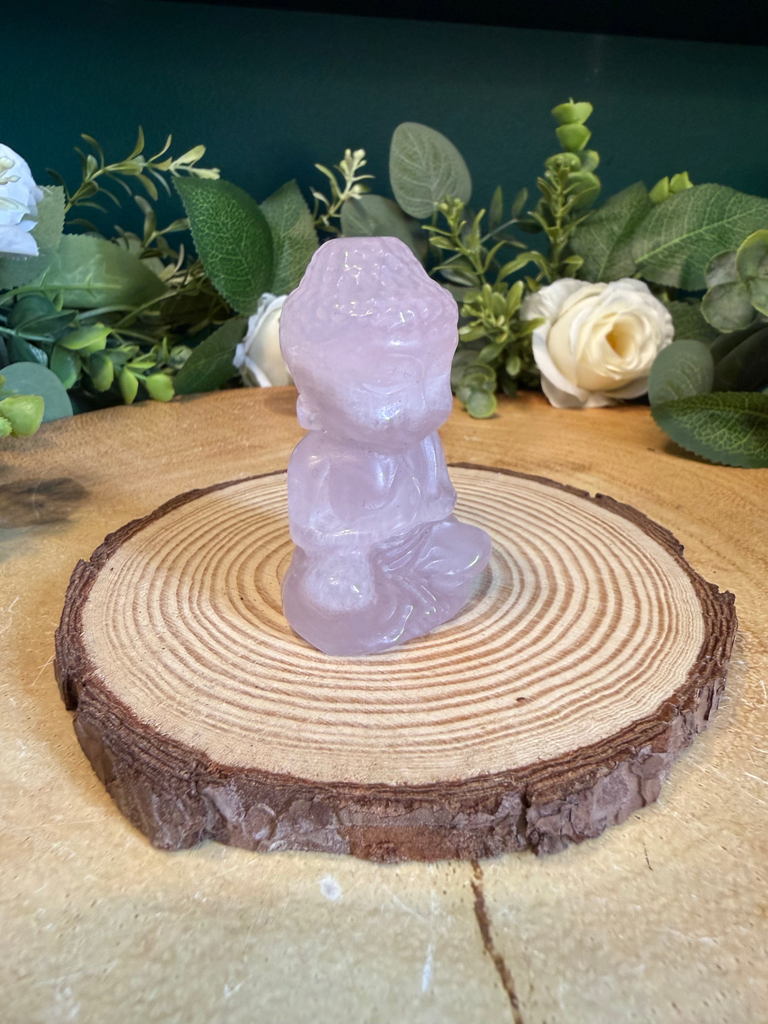 Rose Quartz Buddha Carving – Approximately 6cm, 65g