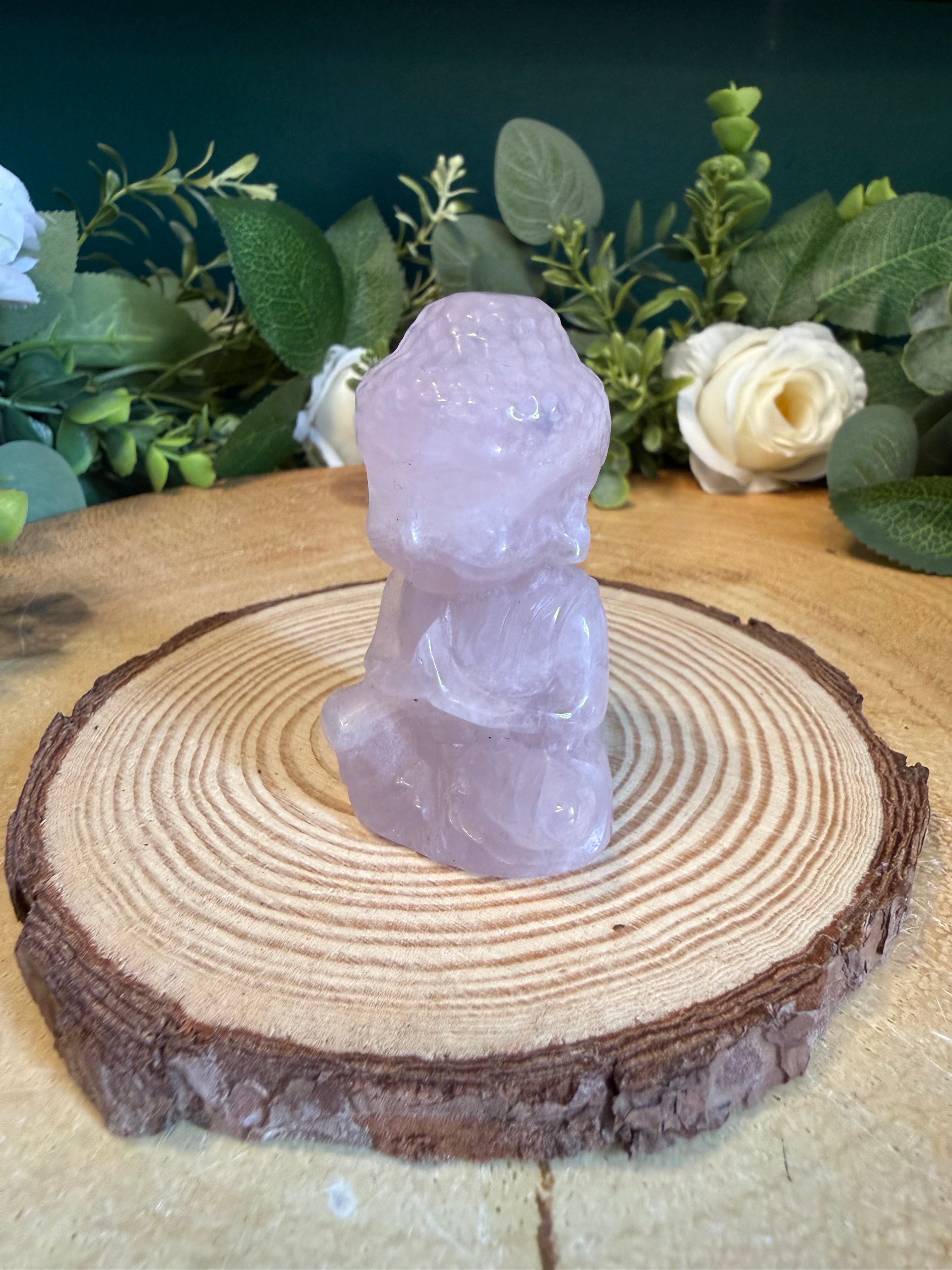 Rose Quartz Buddha Carving – Approximately 6cm, 65g