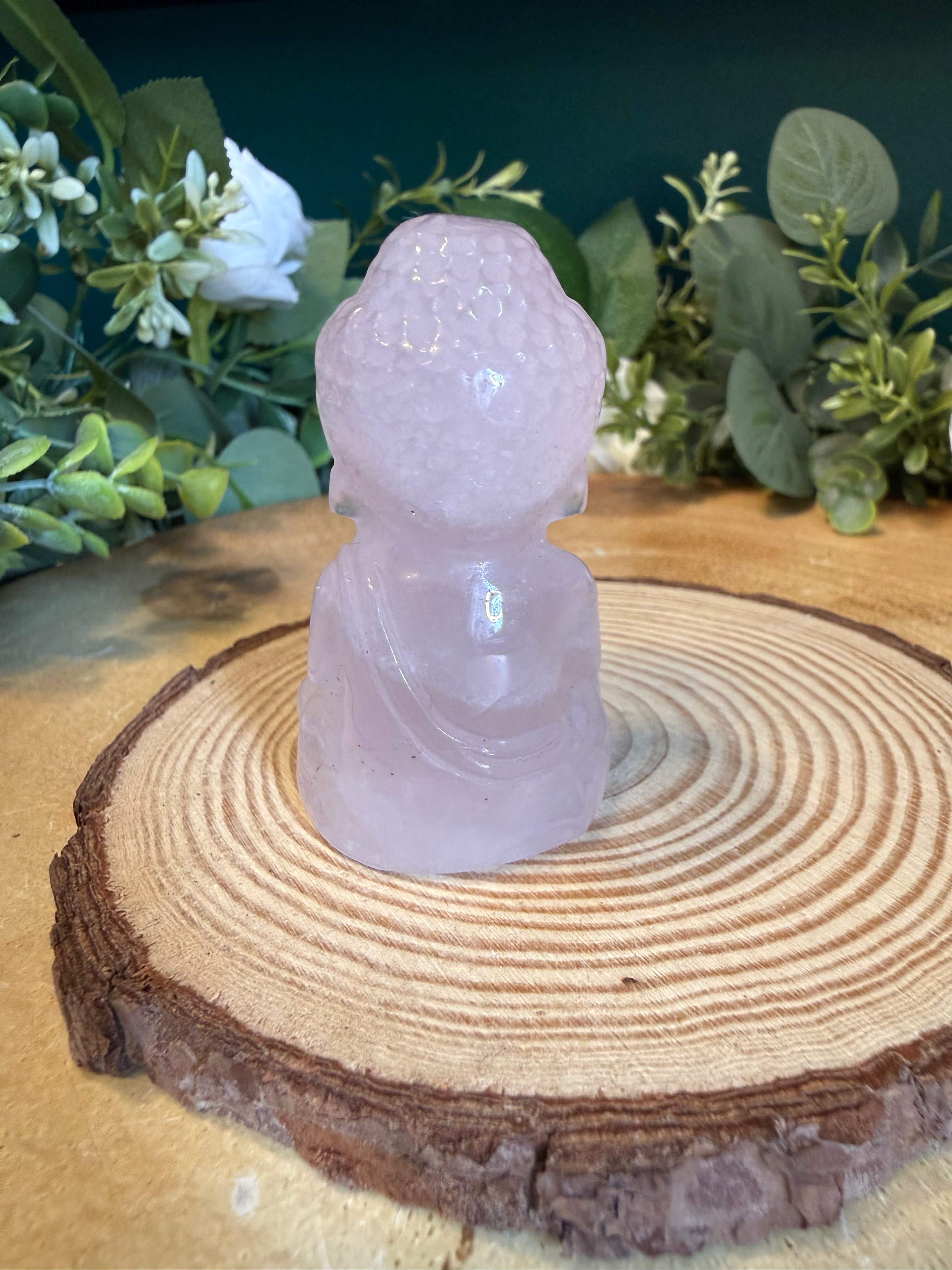 Rose Quartz Buddha Carving – Approximately 6cm, 65g