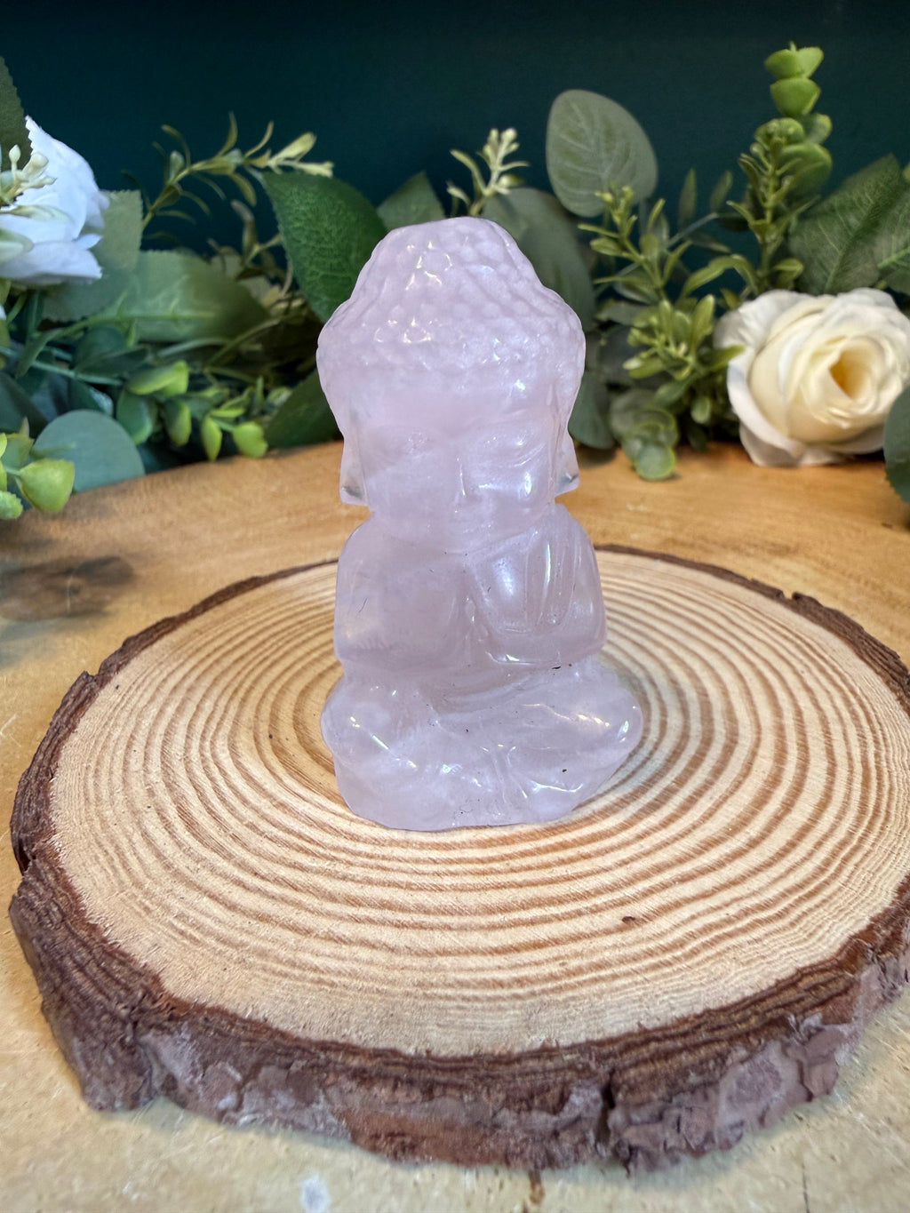Rose Quartz Buddha Carving – Approximately 6cm, 65g