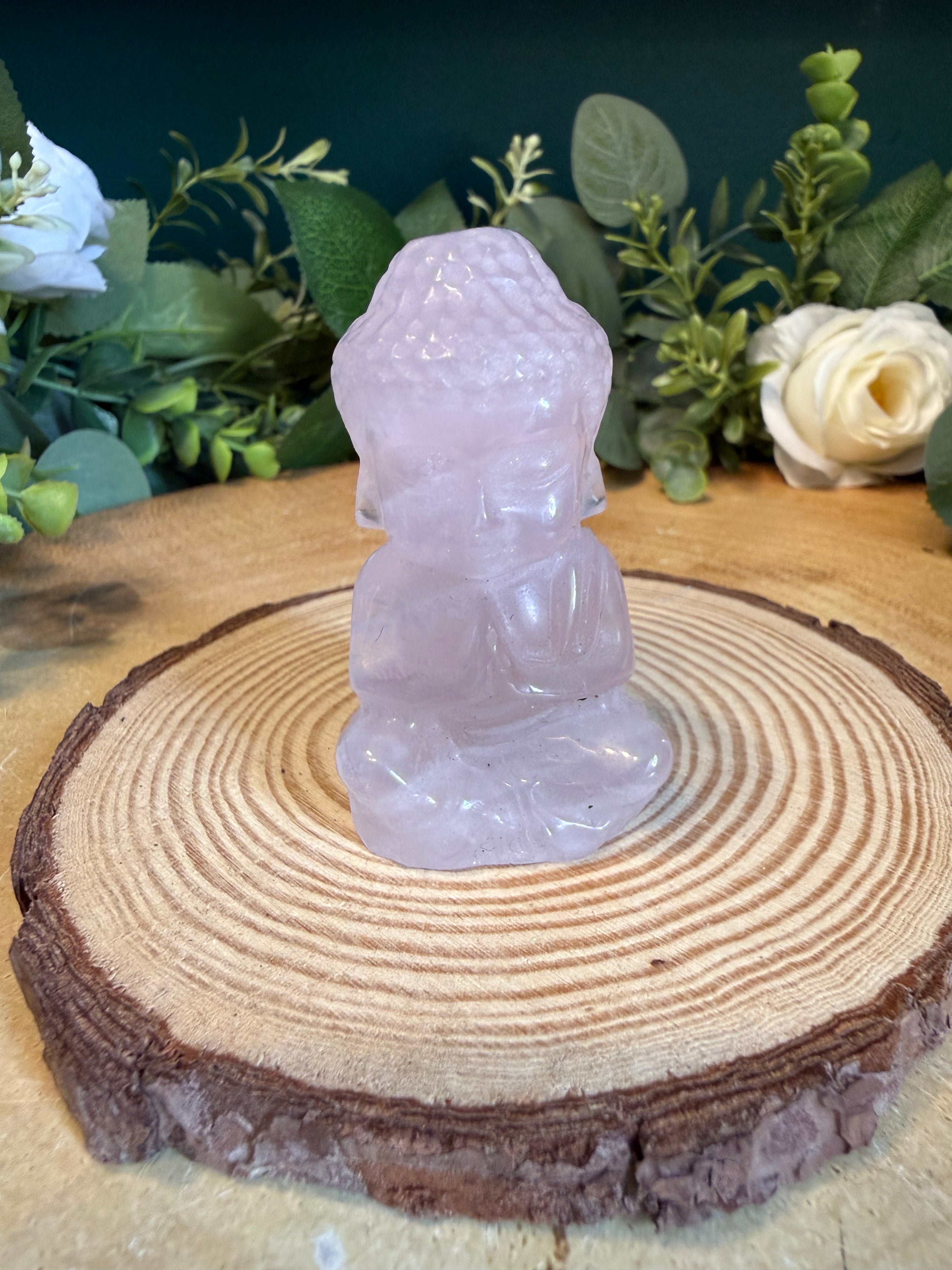 Rose Quartz Buddha Carving – Approximately 6cm, 65g