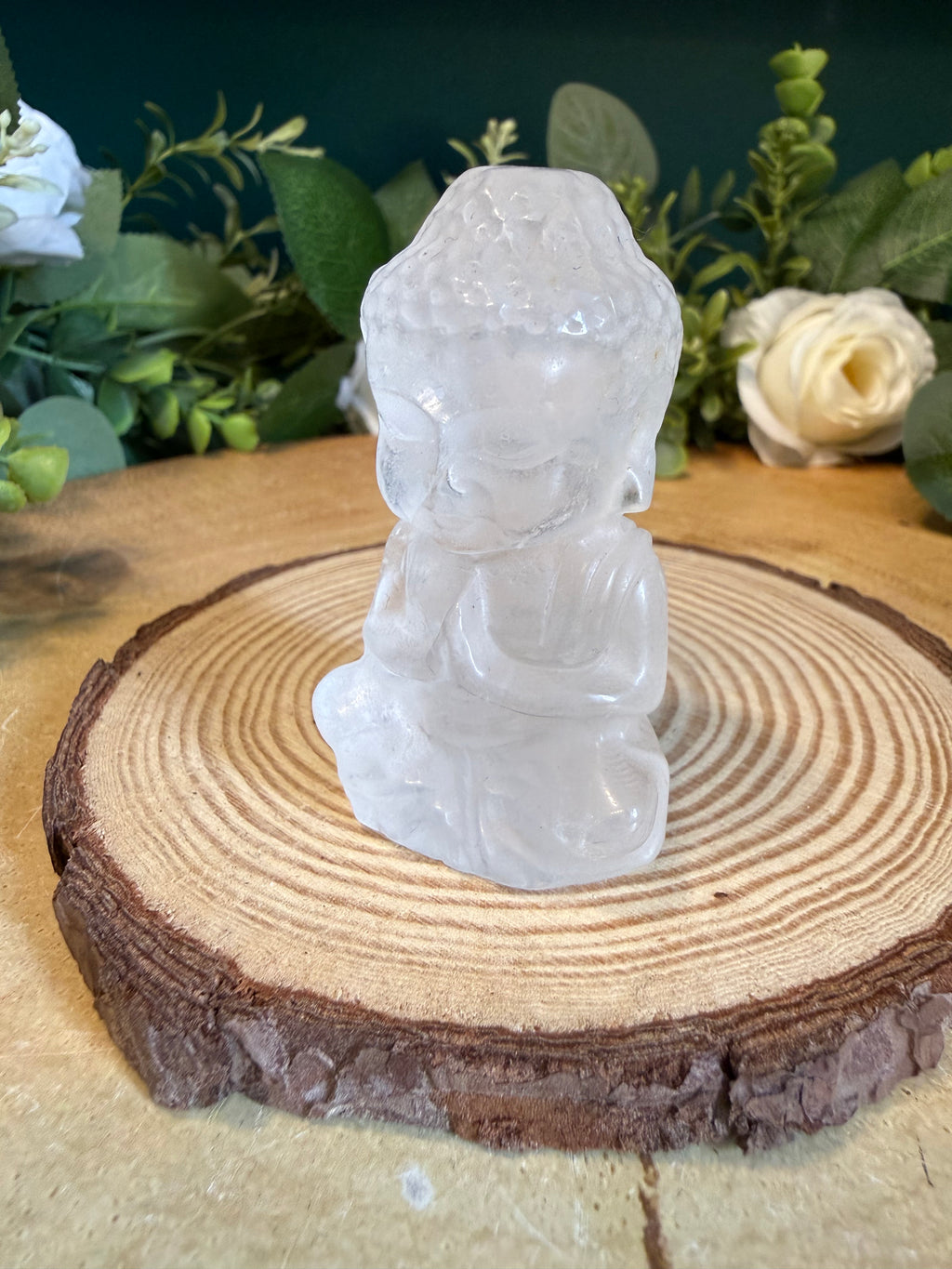 Clear Quartz Buddha Carving – Approximately 6cm, 65g