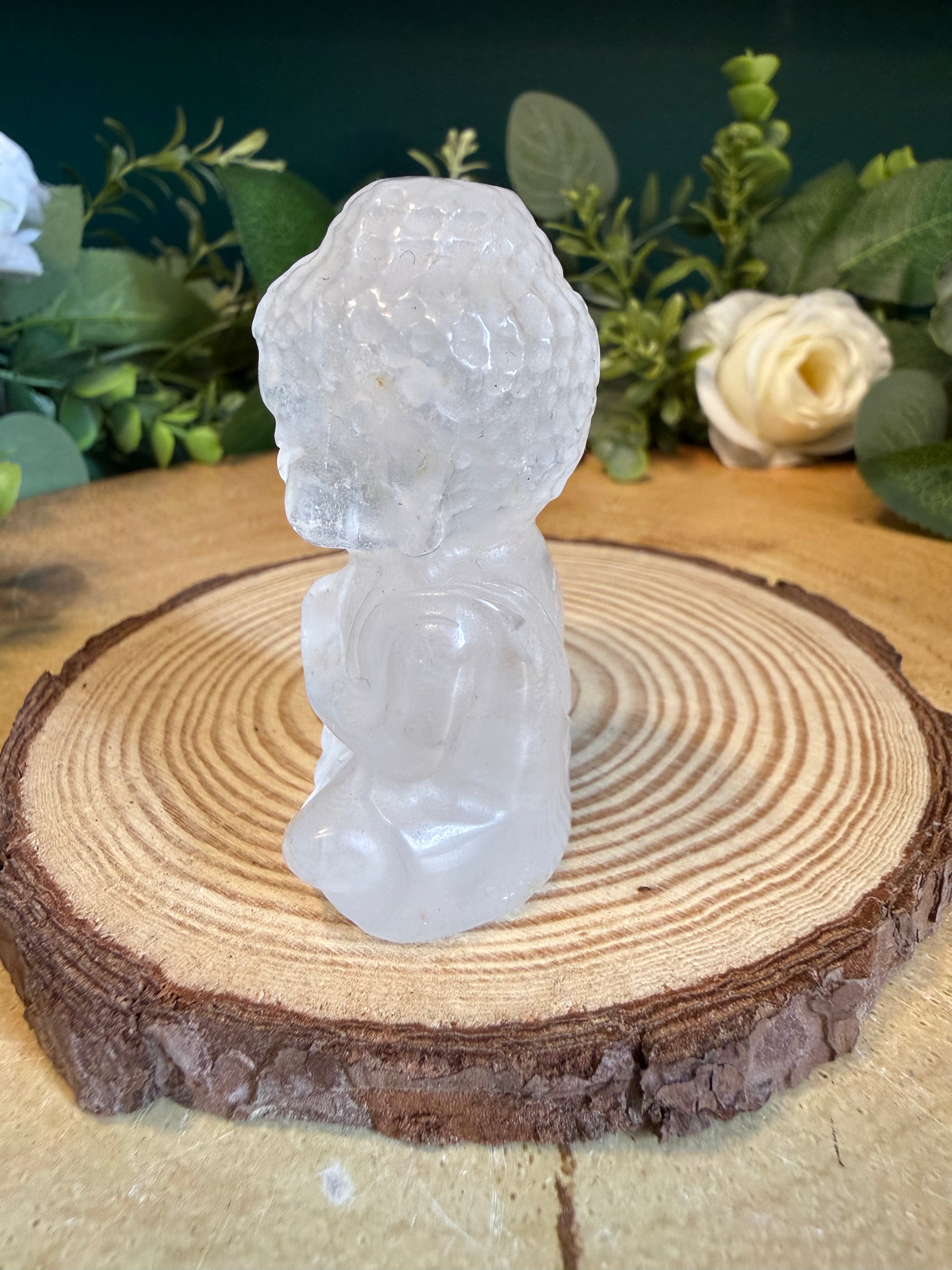 Clear Quartz Buddha Carving – Approximately 6cm, 65g