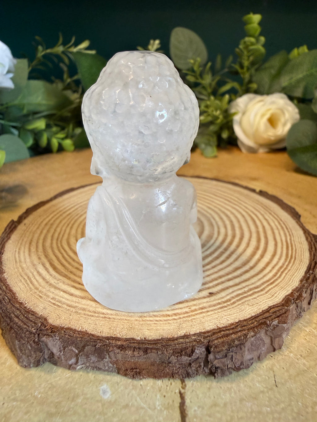 Clear Quartz Buddha Carving – Approximately 6cm, 65g