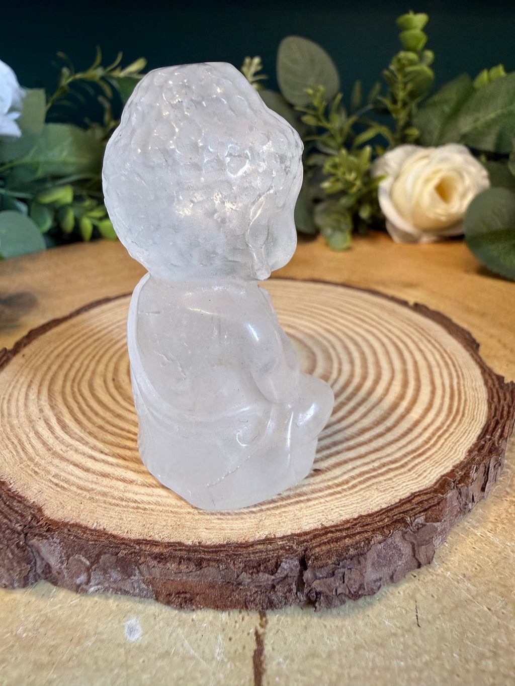 Clear Quartz Buddha Carving – Approximately 6cm, 65g