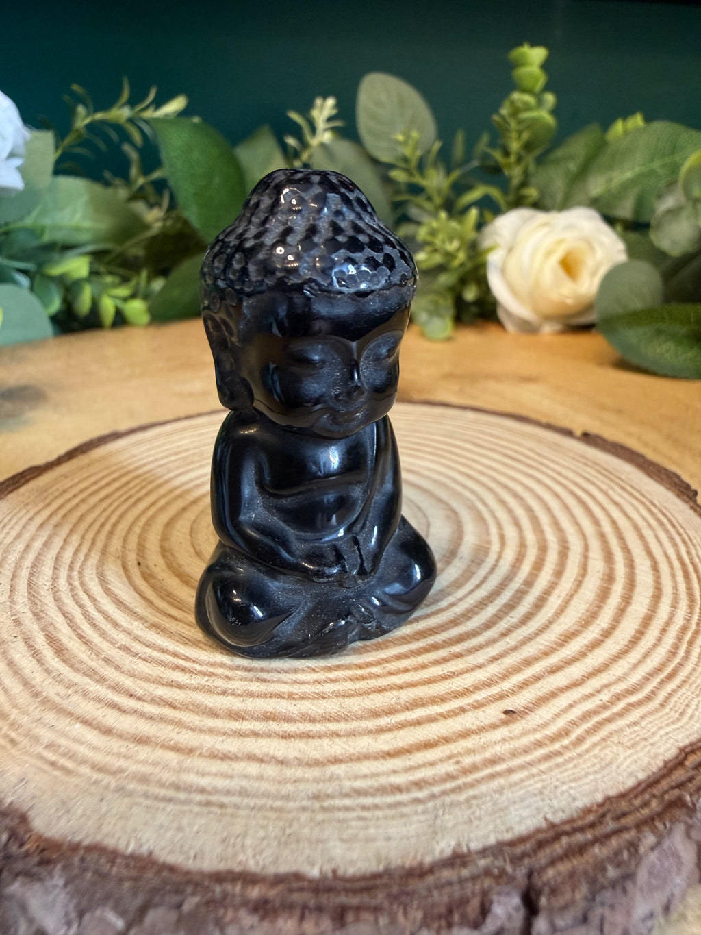 Black Obsidian Buddha Carving – Approximately 5cm, 30g