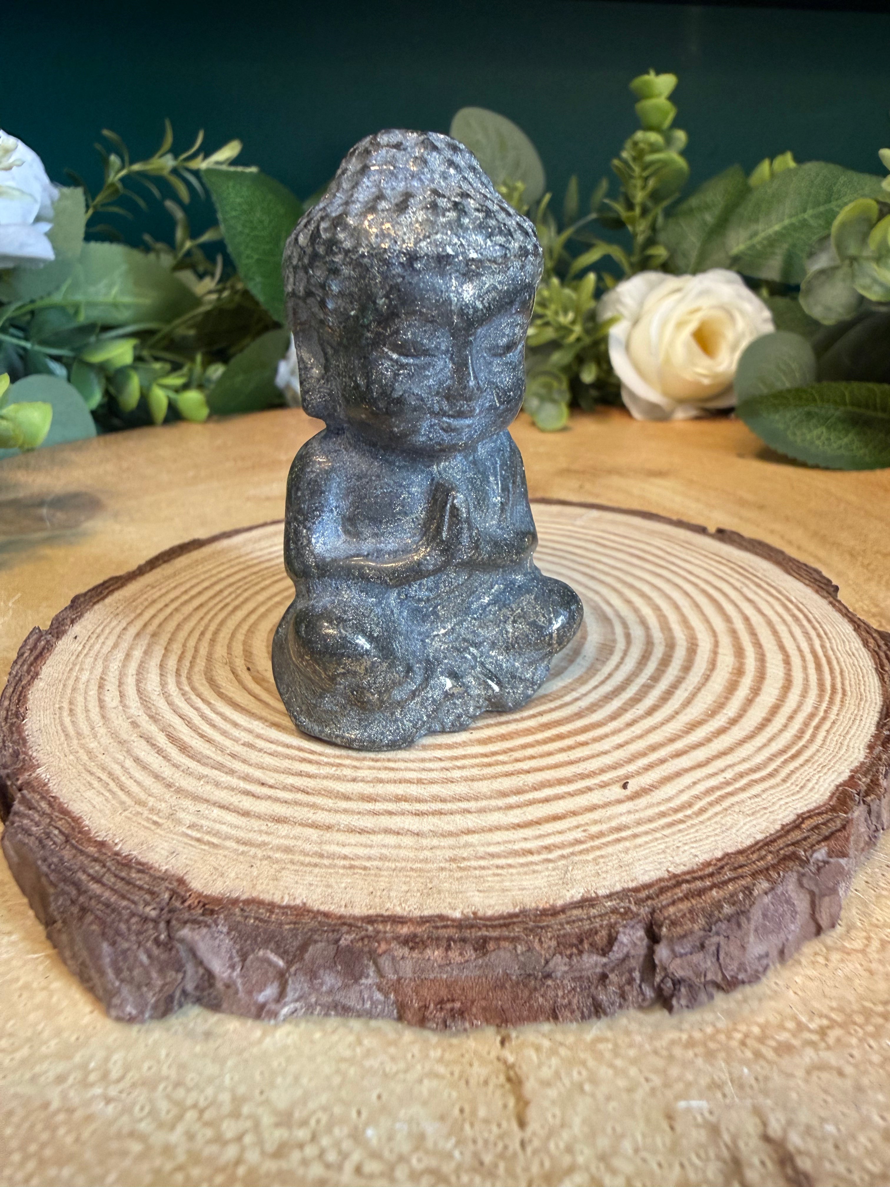 Pyrite Buddha Carving – Approximately 5cm, 80–90g