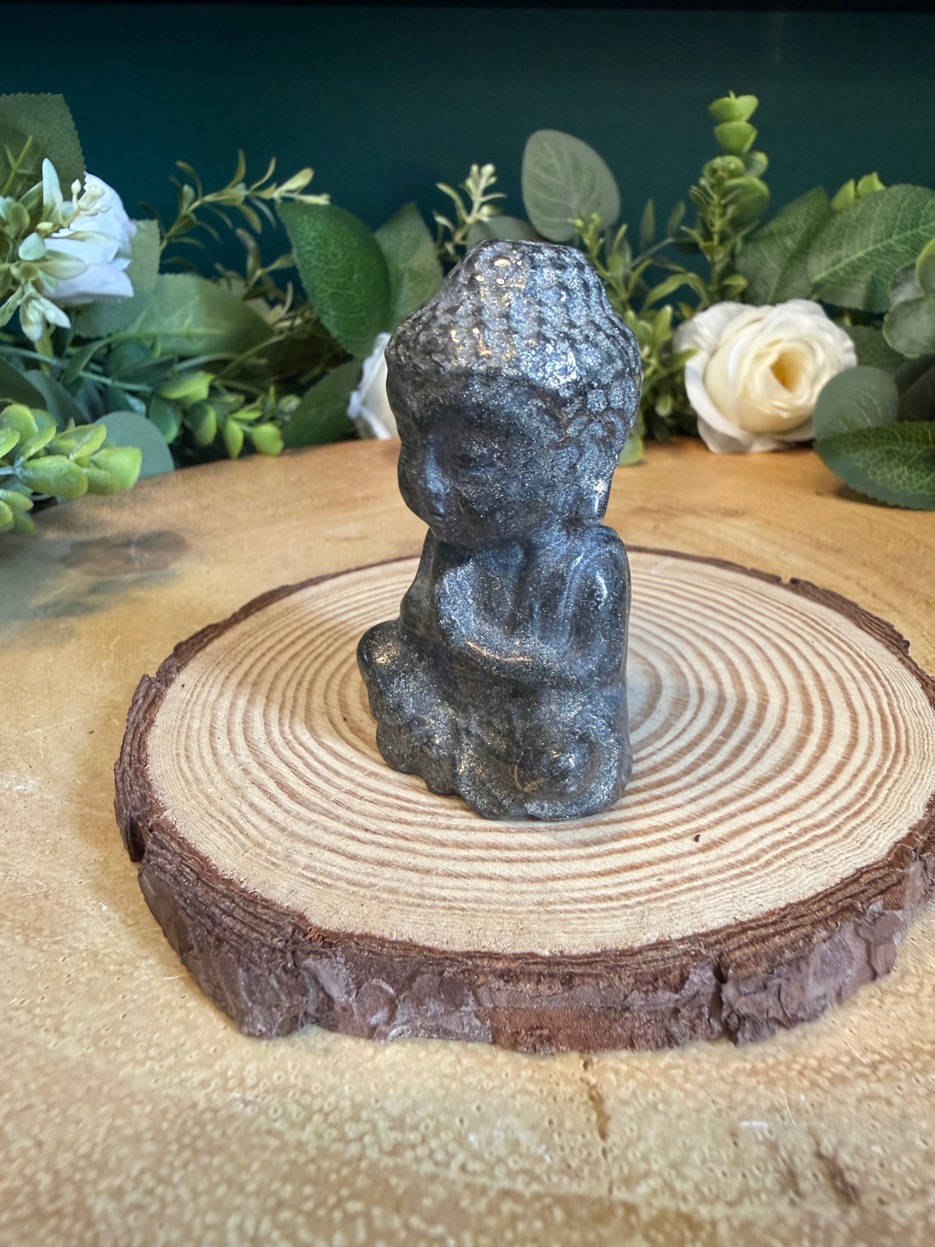 Pyrite Buddha Carving – Approximately 5cm, 80–90g