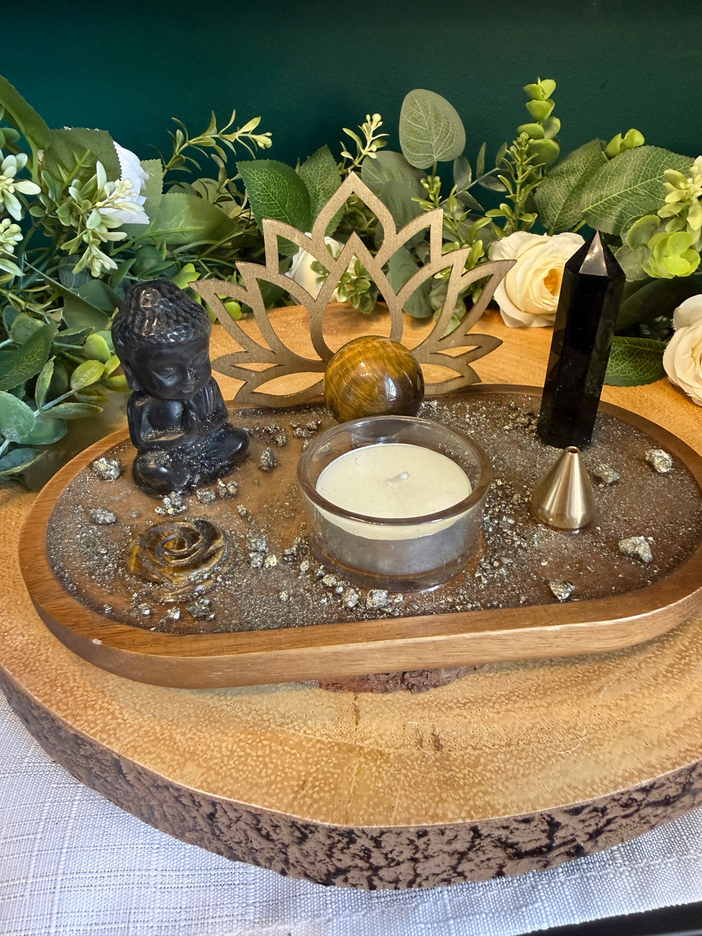 Protection & Abundance Crystal Altar Plate