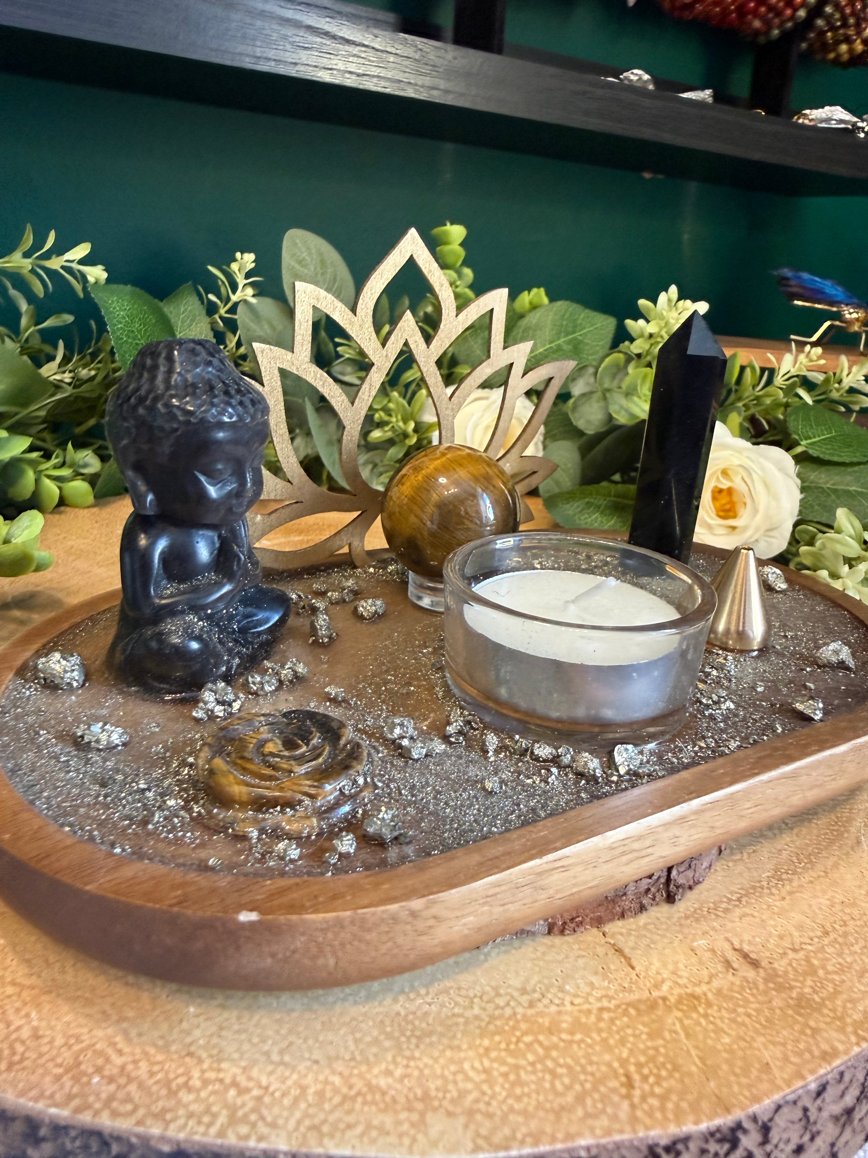Protection & Abundance Crystal Altar Plate