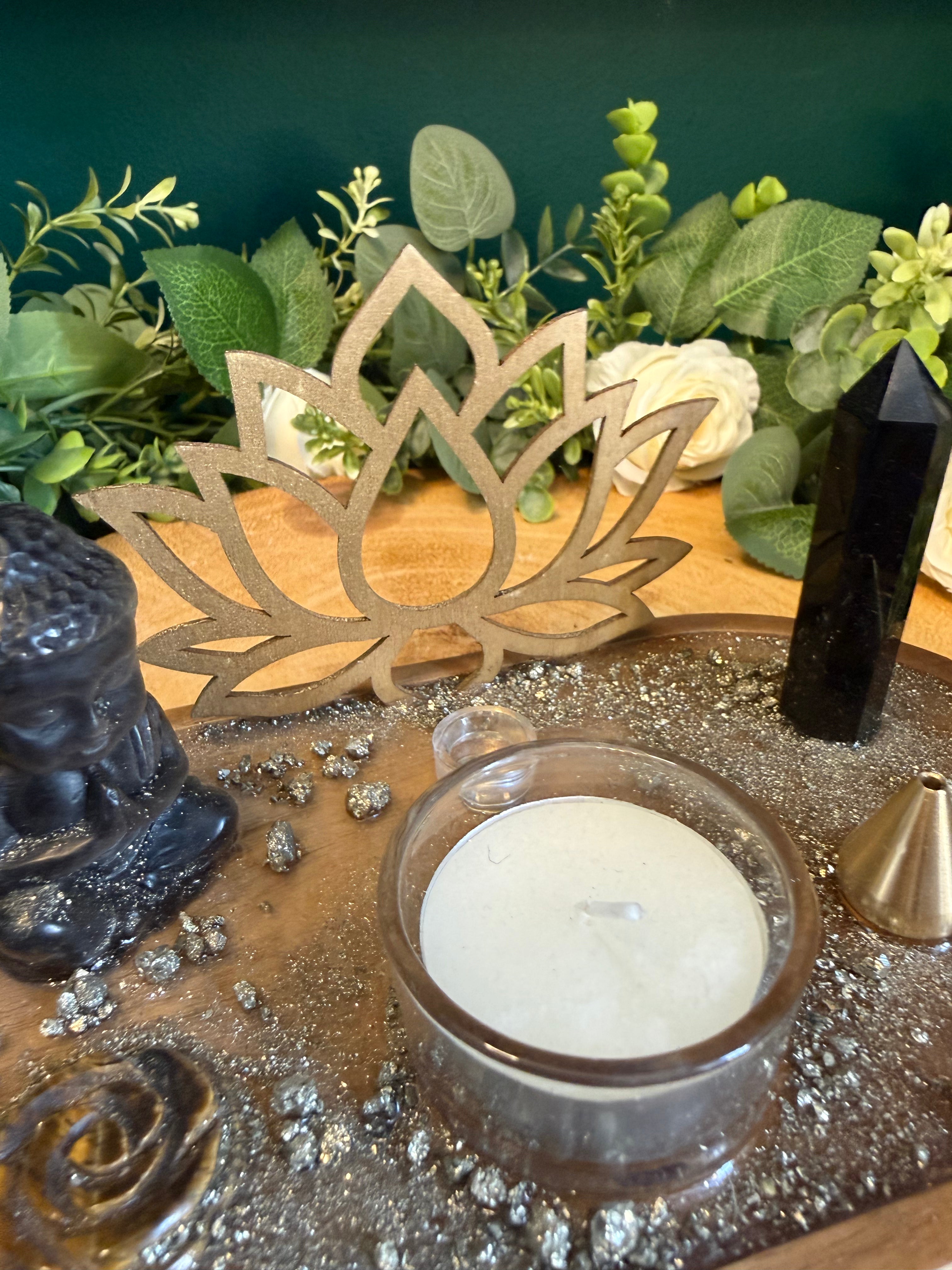 Protection & Abundance Crystal Altar Plate