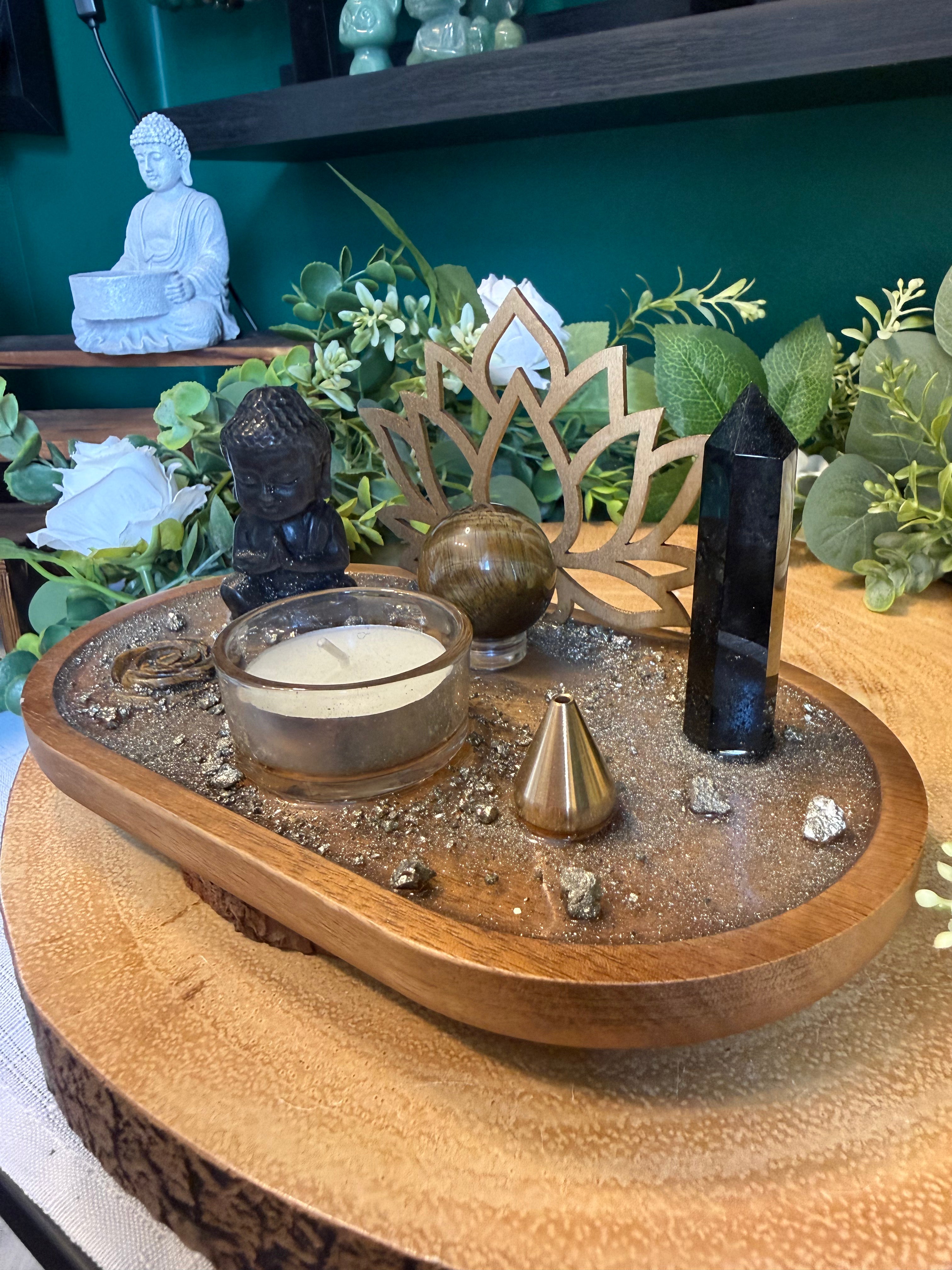 Protection & Abundance Crystal Altar Plate