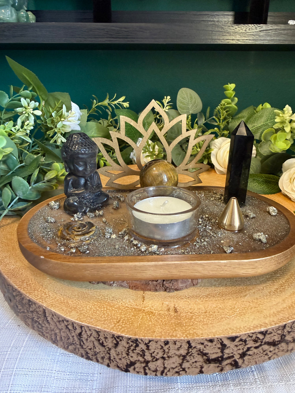 Protection & Abundance Crystal Altar Plate