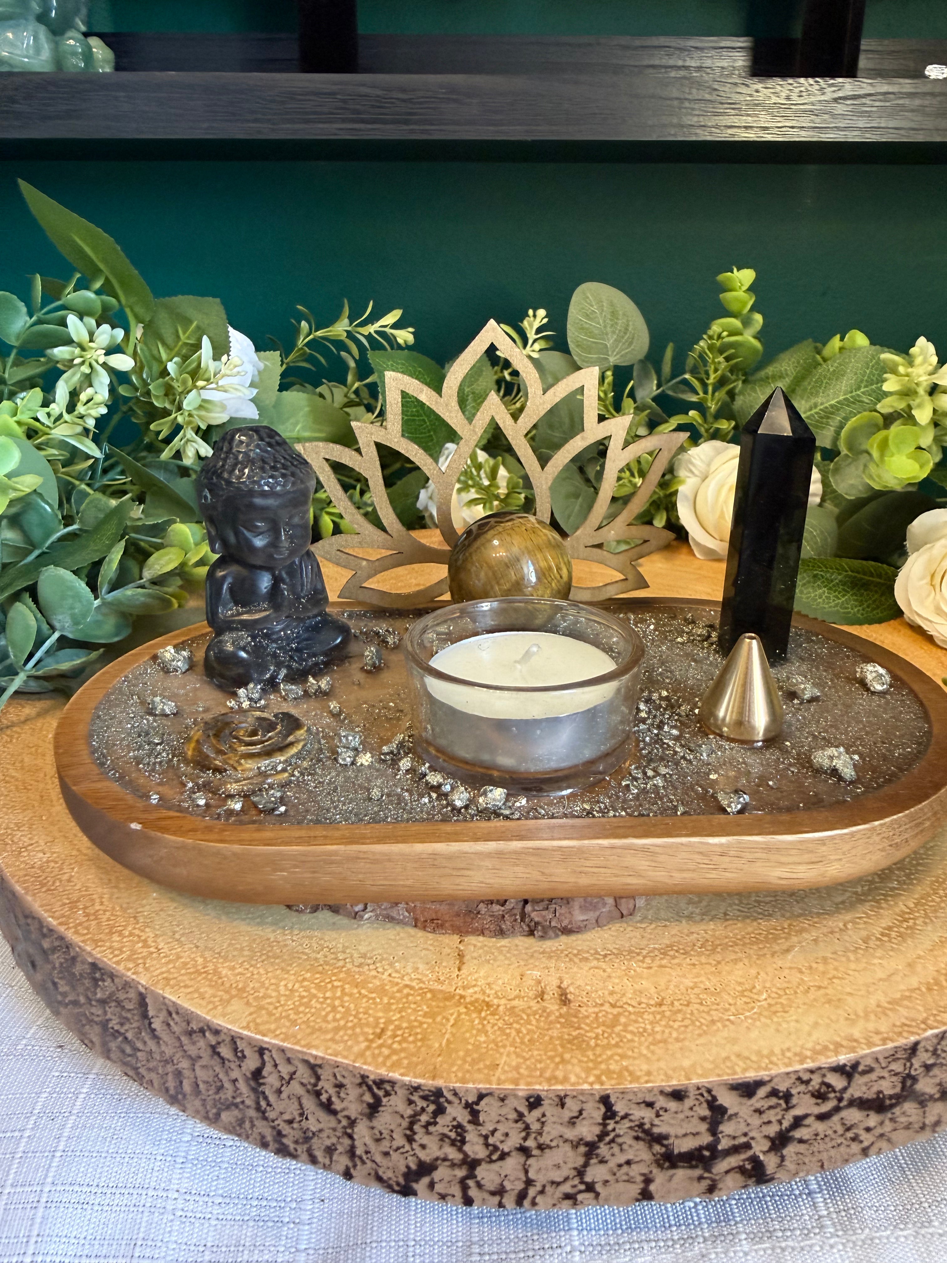 Protection & Abundance Crystal Altar Plate