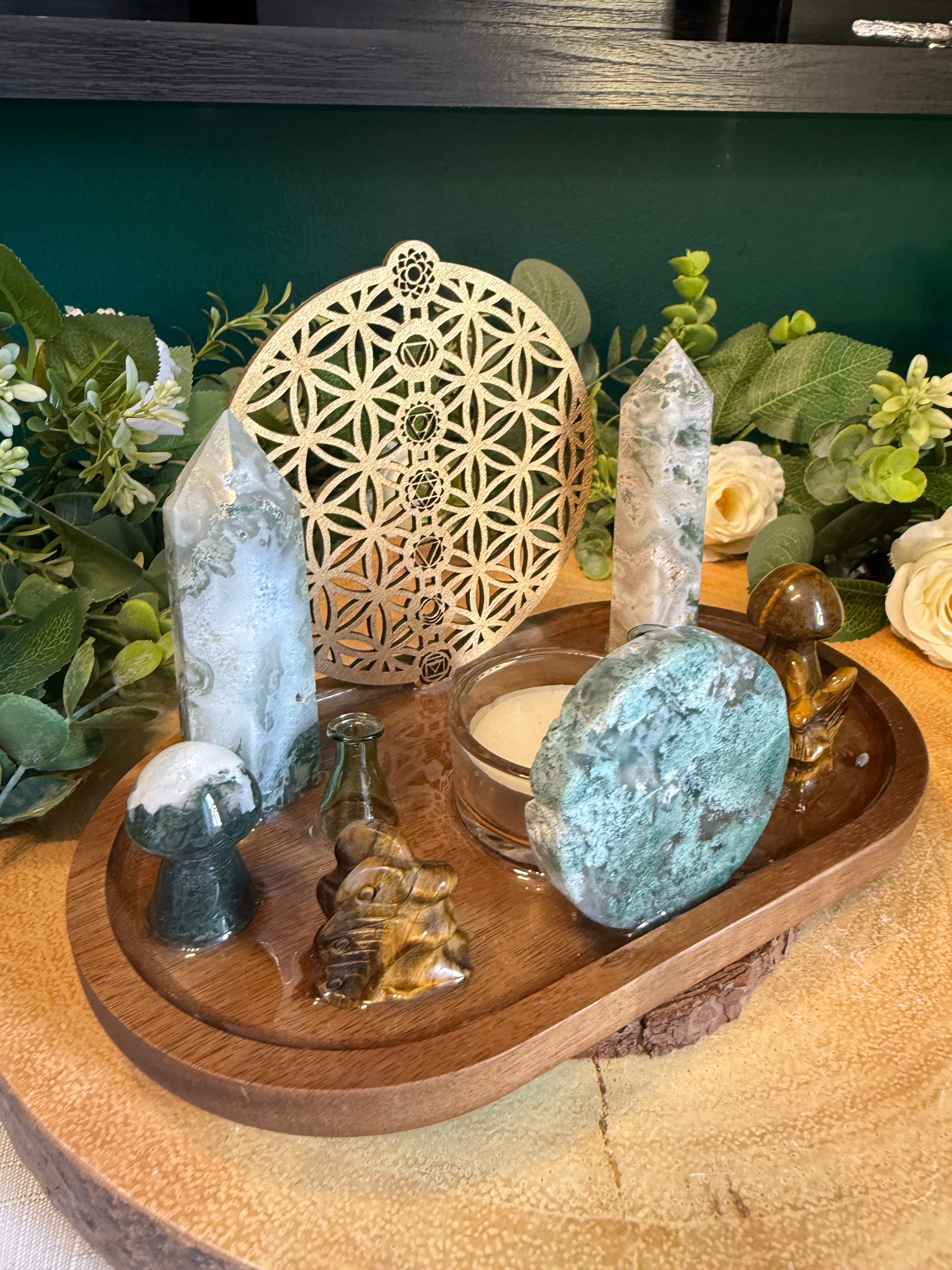 Green Witch Woodland Crystal Altar Plate