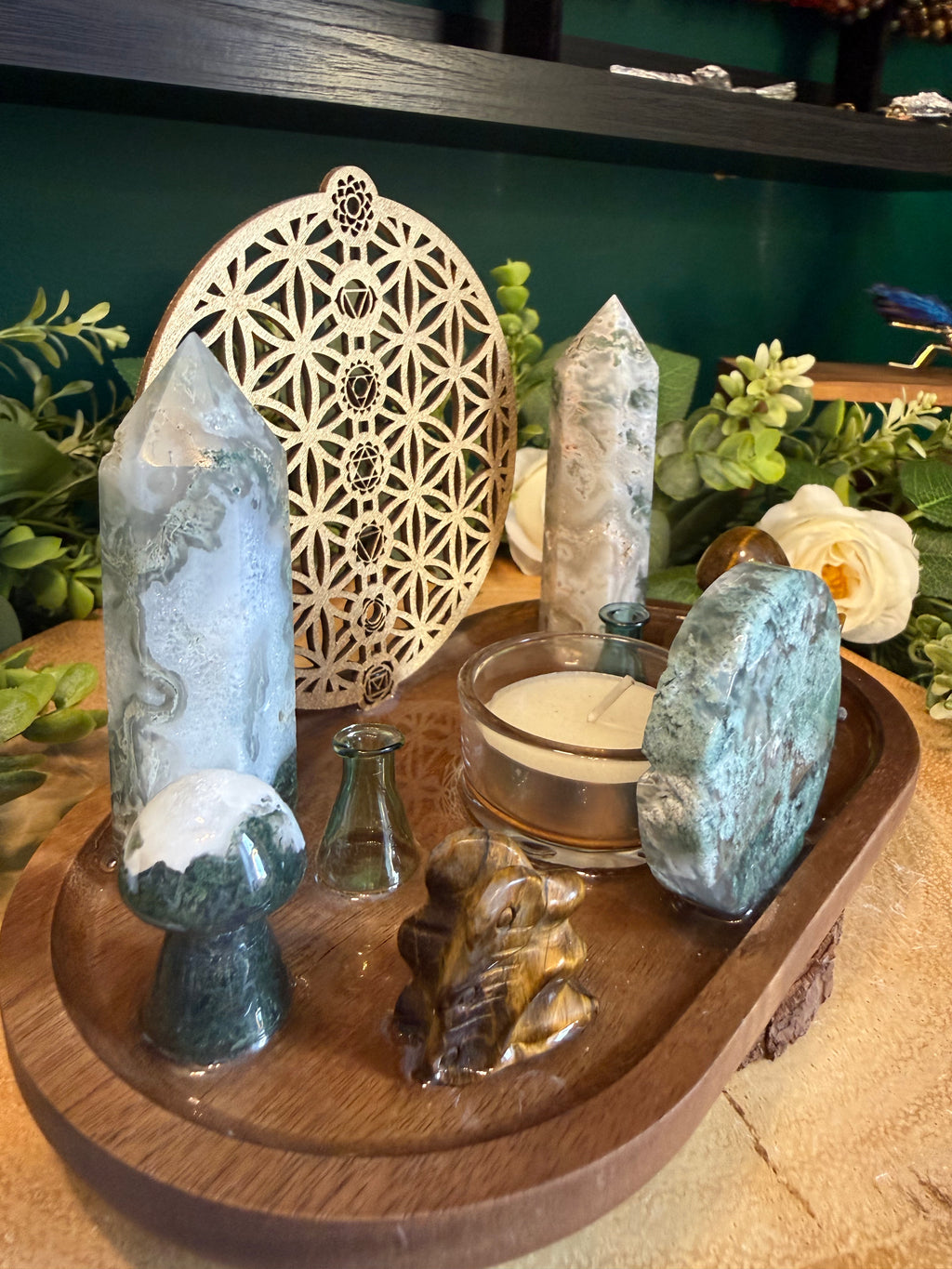 Green Witch Woodland Crystal Altar Plate