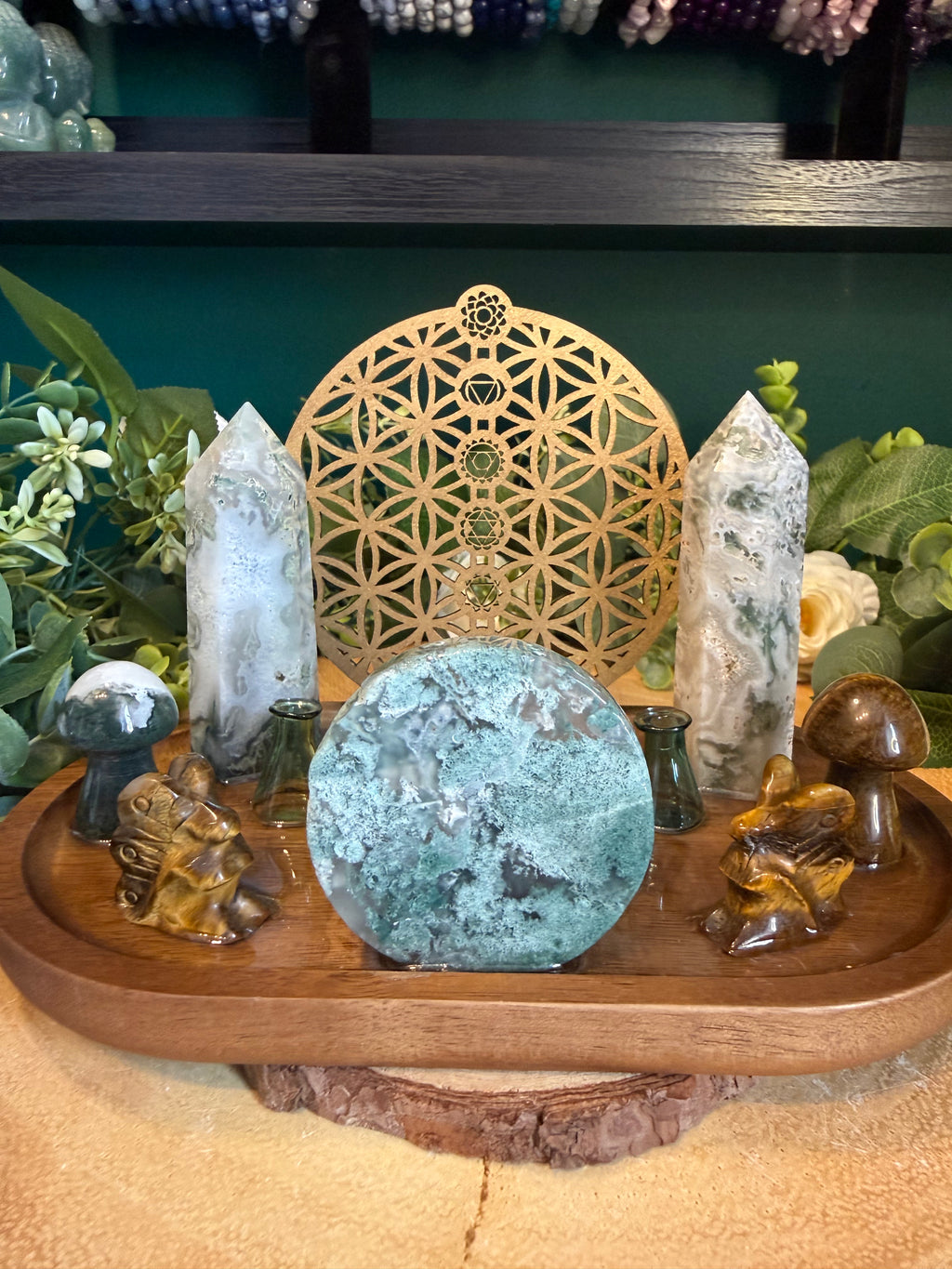 Green Witch Woodland Crystal Altar Plate