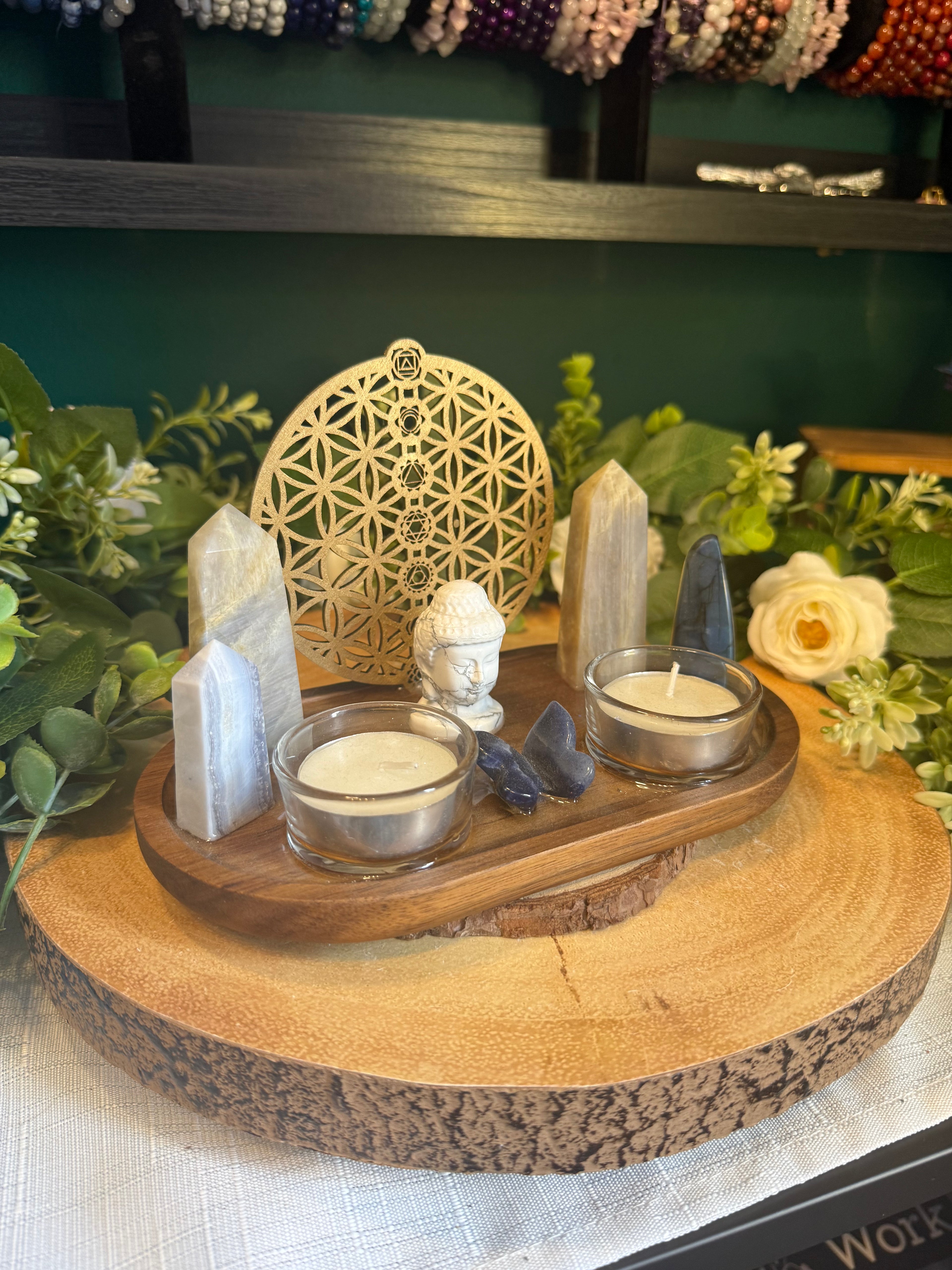 Moonlit Calm & Intuition Crystal Altar Plate