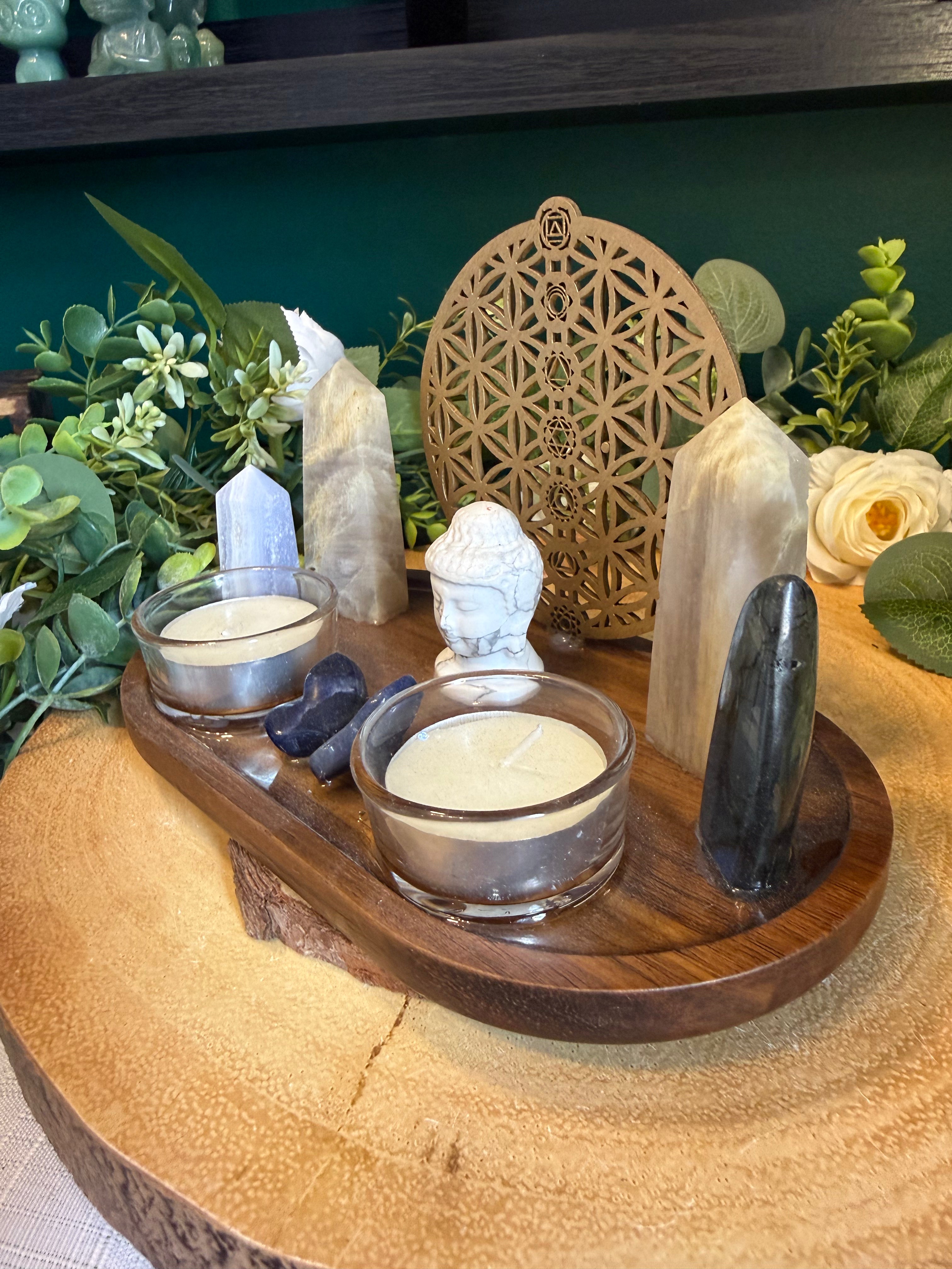 Moonlit Calm & Intuition Crystal Altar Plate