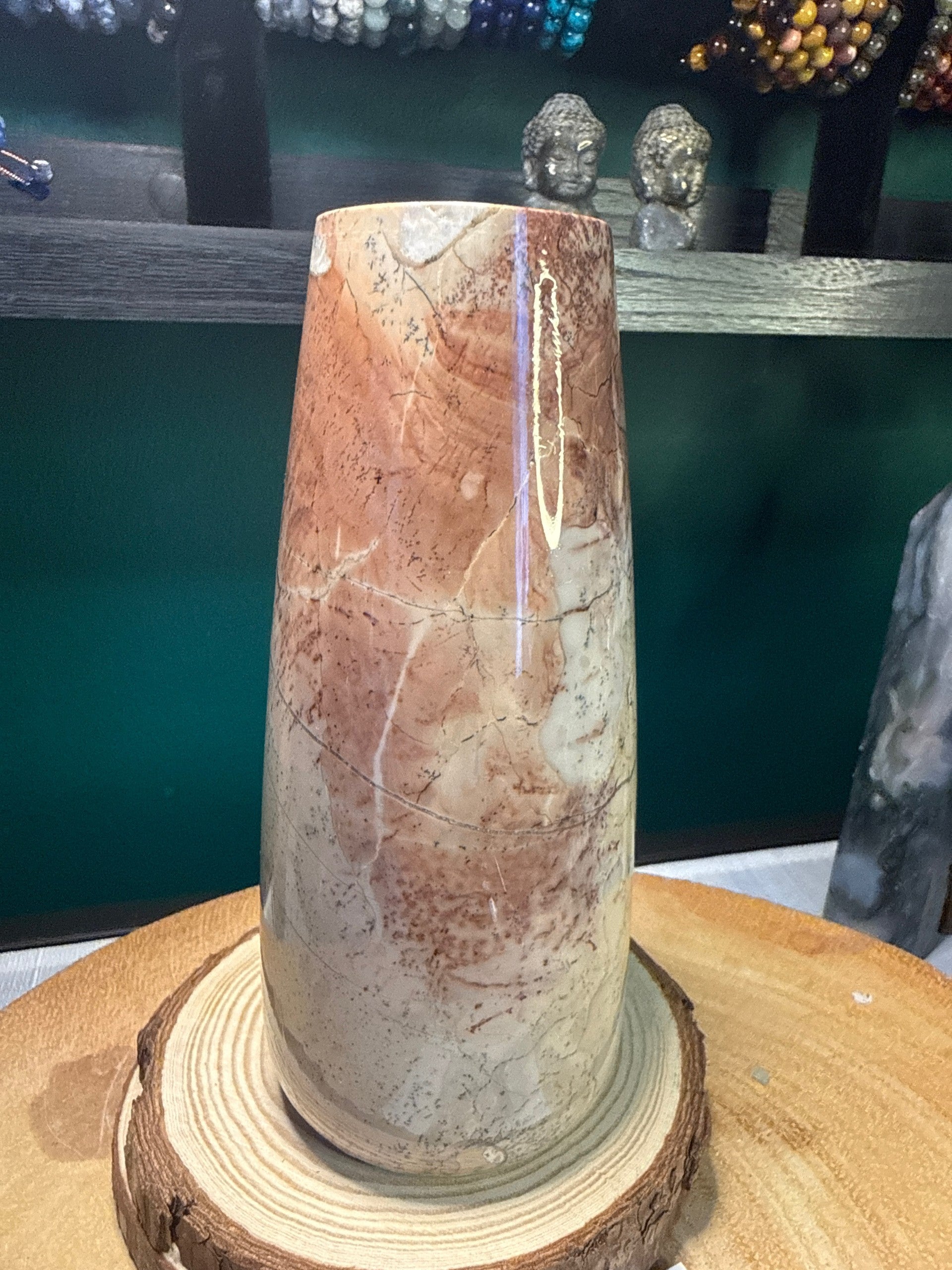 Polished Natural Picture Jasper Vase